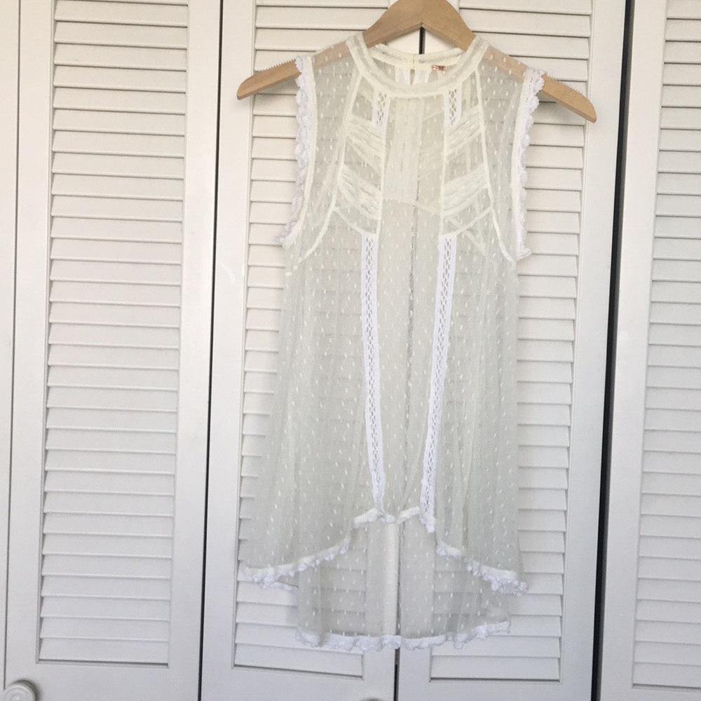 Free People Ivory Lace Top